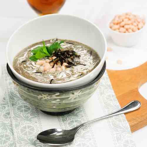 Creamy Navy Bean, Mushroom & Rice Soup
