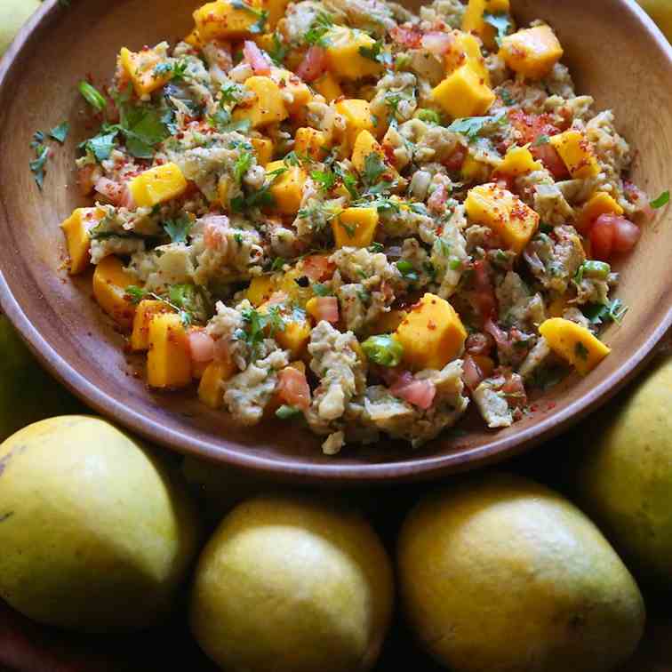 parsi scrambled eggs with mango