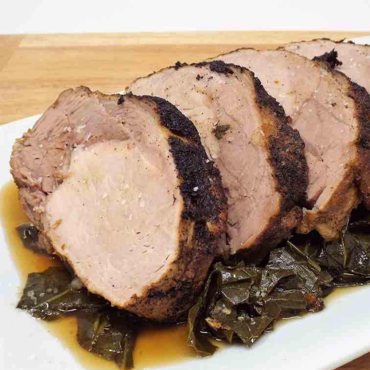 Slow Cooker Cajun Pork and Collard Greens