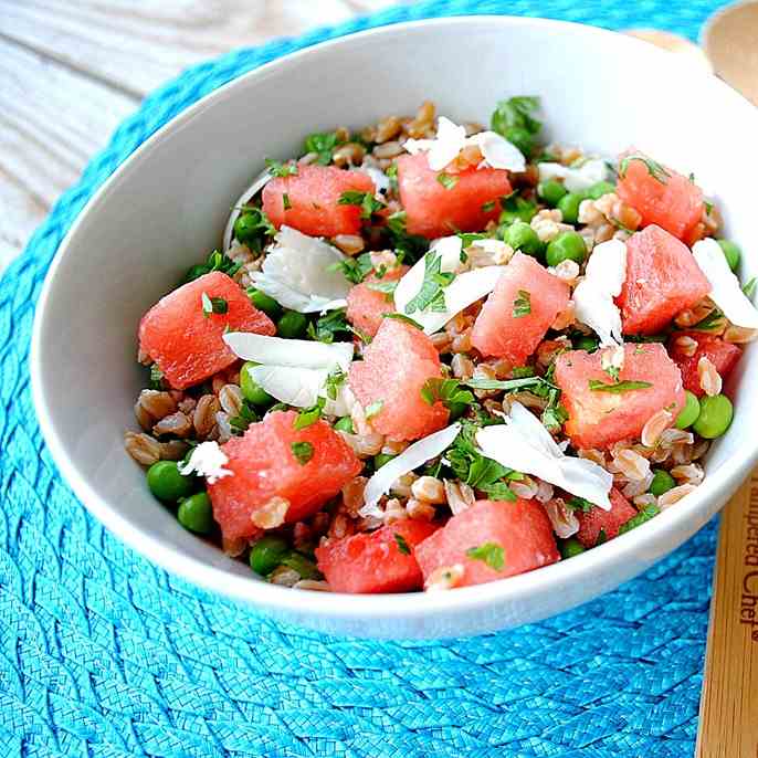 Summer Pea, Watermelon and Farro Salad