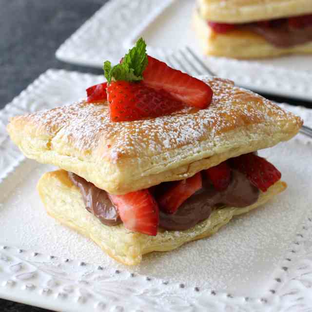 Strawberry & Choc Cream Cheese Napoleon