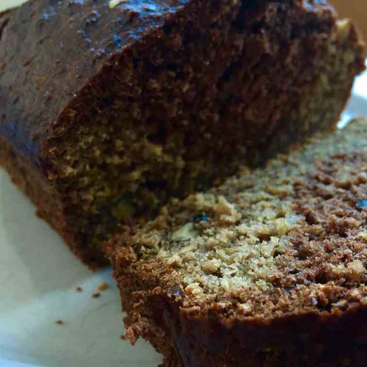 Banana, ginger and walnut cake