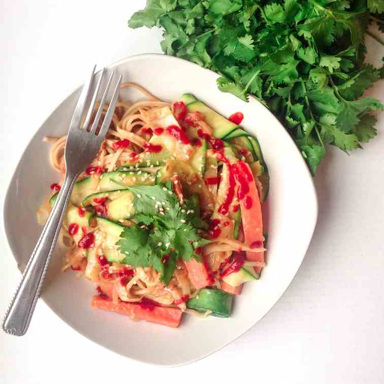 Courgette - Carrot Stir Fry - Peanut Sauce