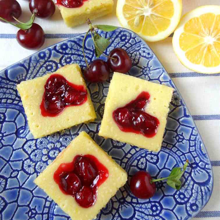 Lemon Cherry Cake Bars