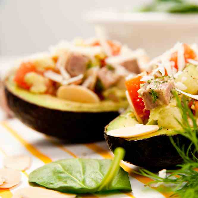 Paleo Chicken and Tuna Avocado Cups