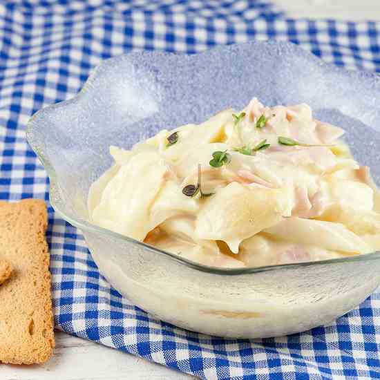 White asparagus and ham spread