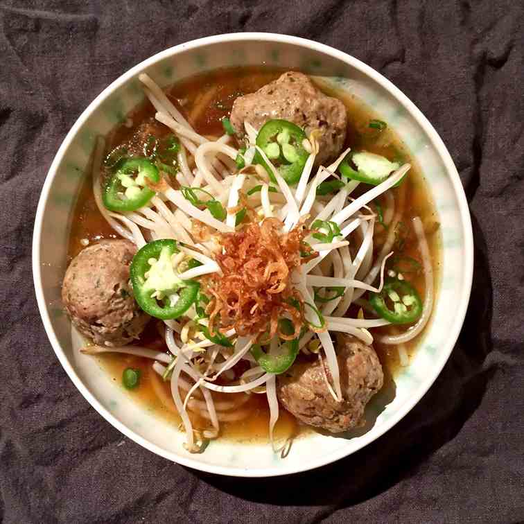 Pho-Style Soup With Chicken Meatballs