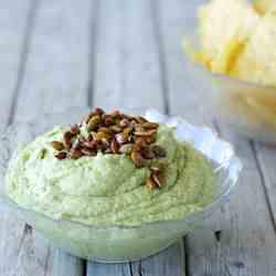 Avocado-feta dip with spicy pepitas