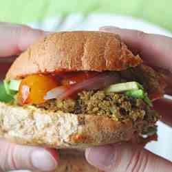 Hearty Lentil and Brown Rice Burger