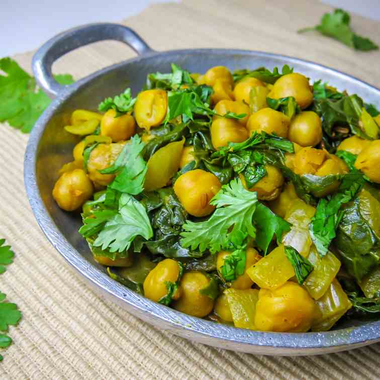 Curried Chickpeas and Kale