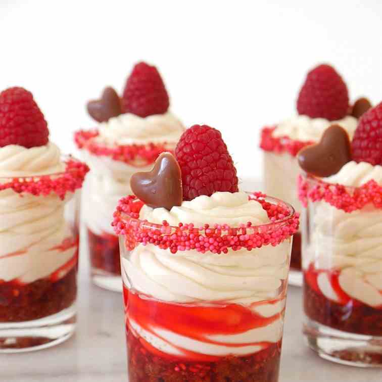 No-Bake Raspberry - Irish Cream Parfaits