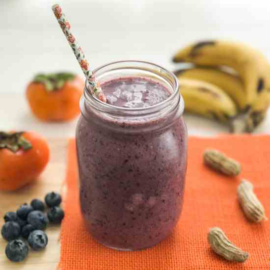 Blueberry, Persimmon Smoothie with Banana 