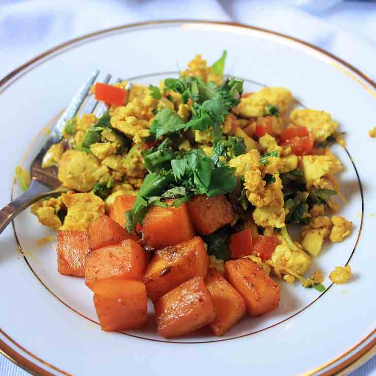 Spinach and Sweet Potato Tofu Scramble