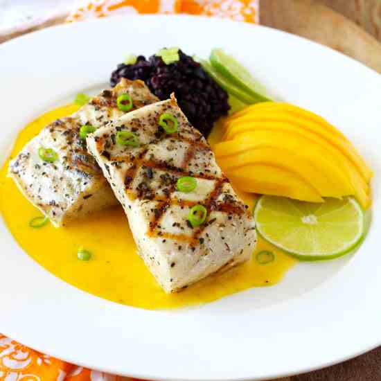 Mahi Mahi with Mango Lime Butter Sauce