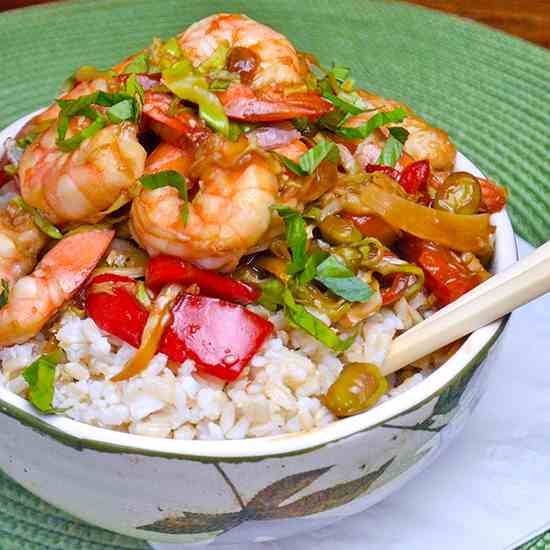 Asian Shrimp Rice Bowls
