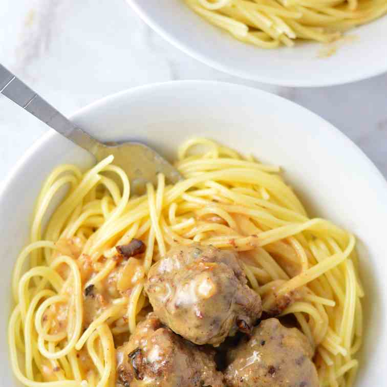 Easy Meatballs in Dijon Gravy