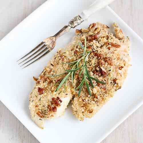 Baked Tilapia with Pecans & Rosemary