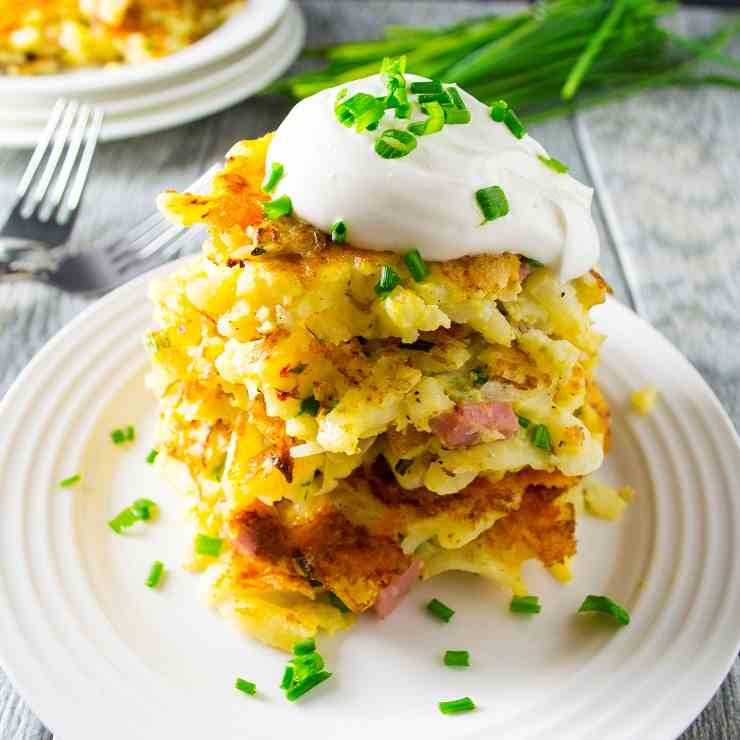 Ham and Cheese Potato Pancakes