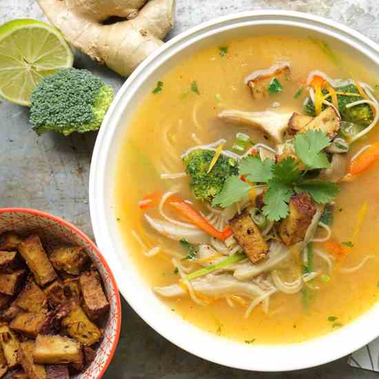 Soba - Vegetable Soup with Red Curry Paste