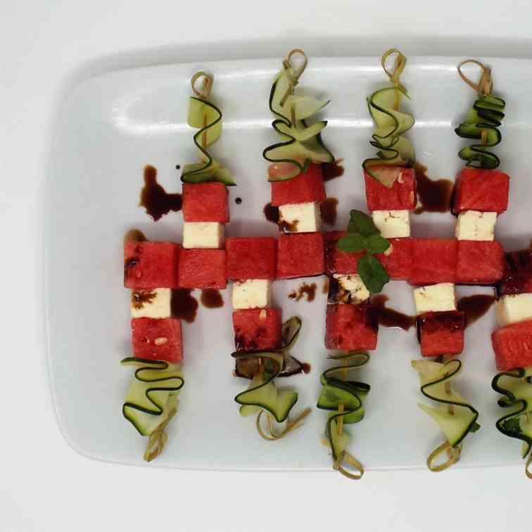 Watermelon and Feta Skewers