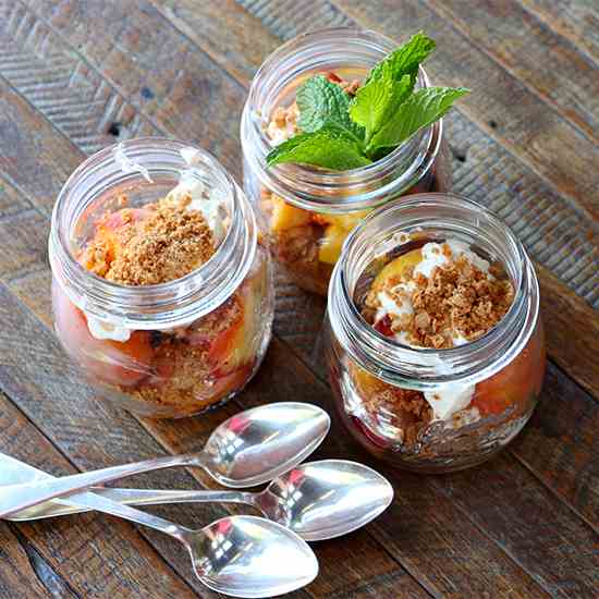 Grilled Peach & Amaretti Parfaits     