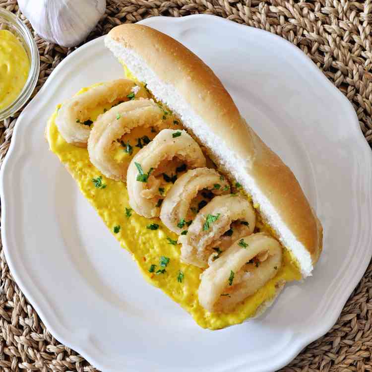 Calamari Sandwiches with Saffron Aioli