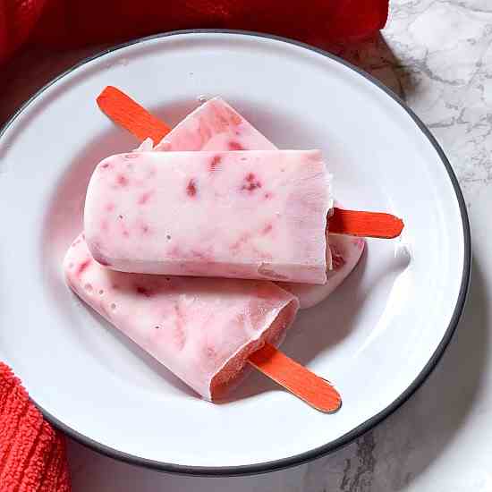 Strawberry Lassi Popsicle