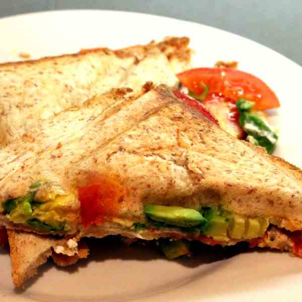 Avocado Tomato Sandwich, grilled