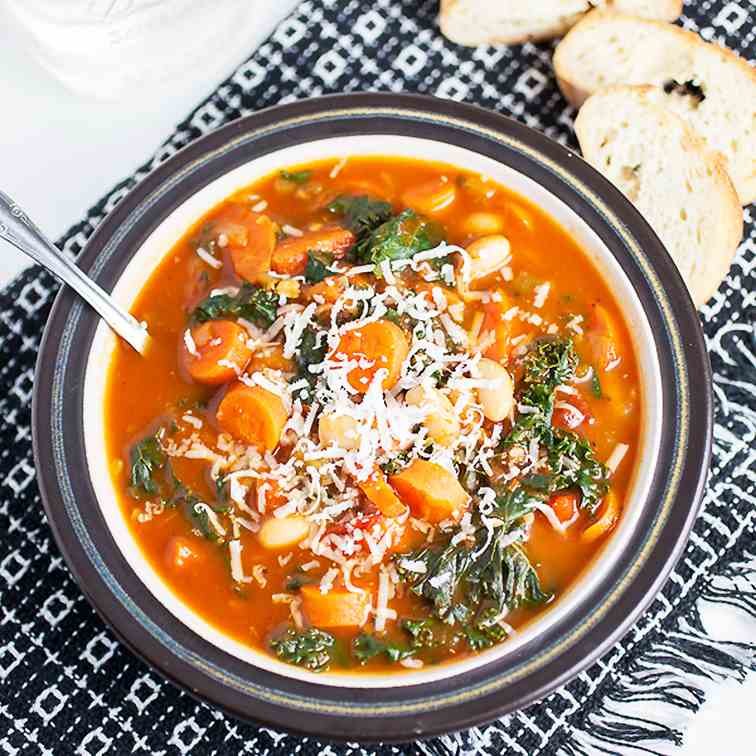 Cannellini Bean, Carrot, and Kale Soup