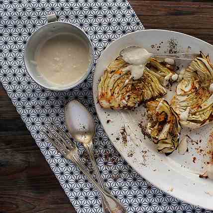 Grilled cabbage with lebanese spices