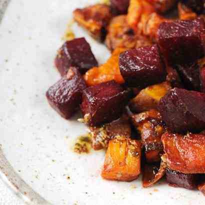 Roast beetroot and sweet potato