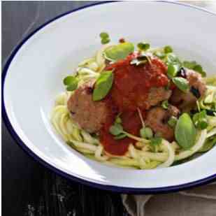 Zoodles and Turkey Meatballs