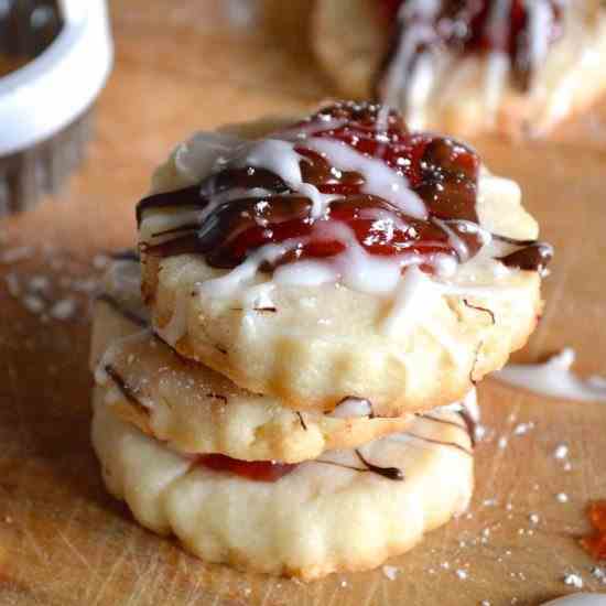 Dark Chocolate Strawberry Shortbread Cooki