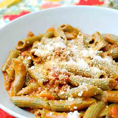 Penne with Meaty Vodka Sauce