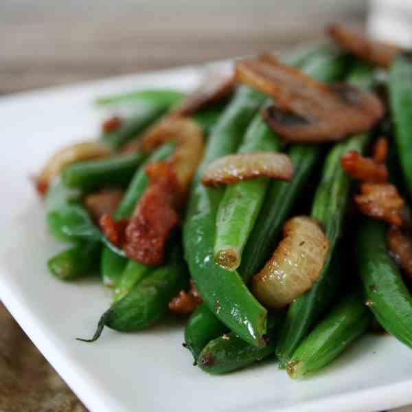 Sauteed Green Beans With Mushrooms