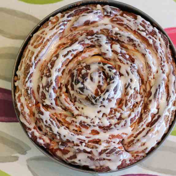 Giant cinnamon roll cake