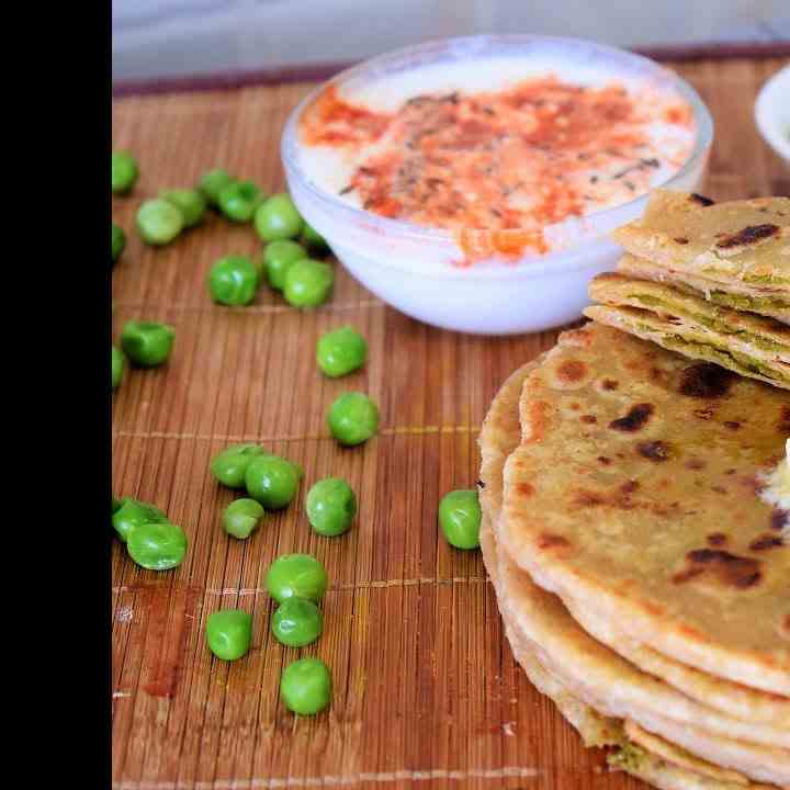 Green Peas Paratha Recipe