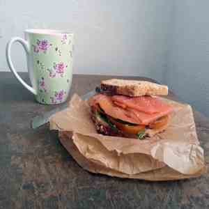 honey dijon smoked salmon sandwich