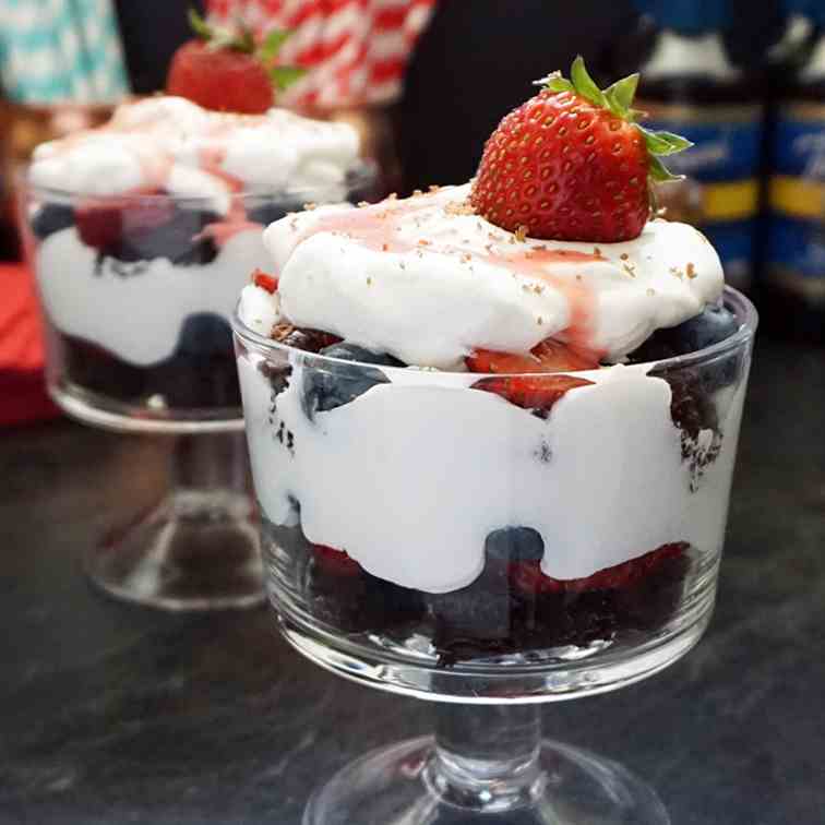Berry brownie trifle