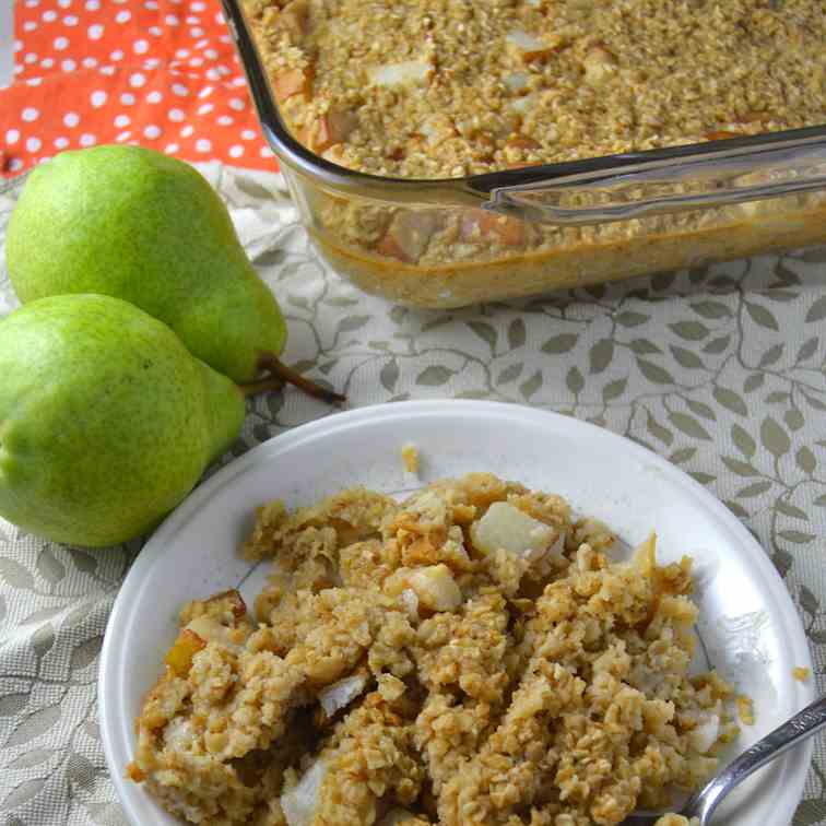 Ginger Pear Baked Oatmeal