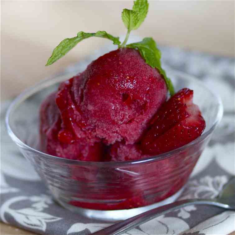 Strawberry Mint Sorbet