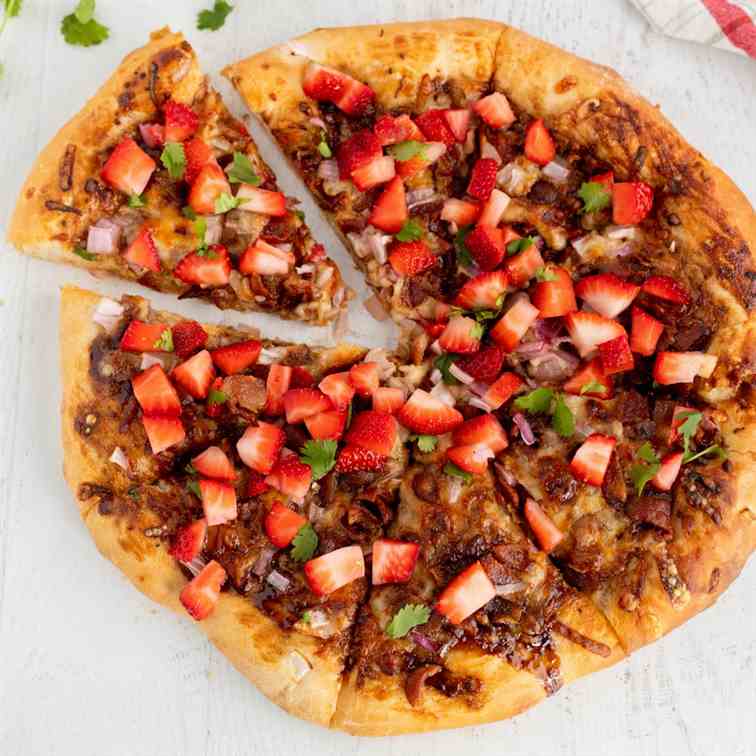 Strawberry Pizza with Balsamic and Bacon