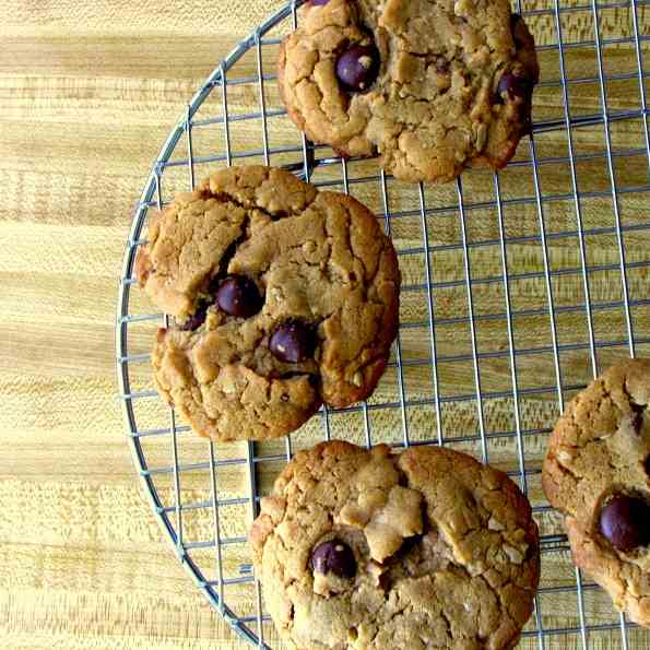 Salted peanut butter chocolate chip cookie