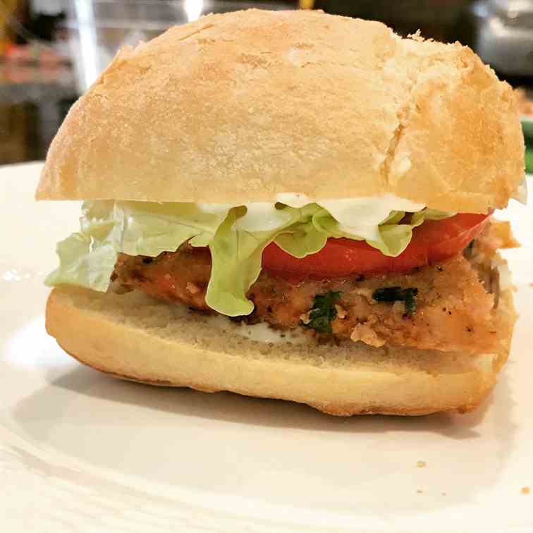 Salmon Sandwich - Homemade Tartar Sauce