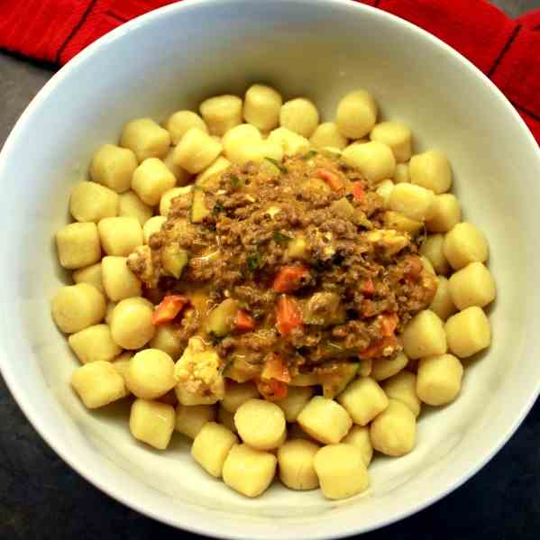 Gnocchetti with Veggie Meat Sauce