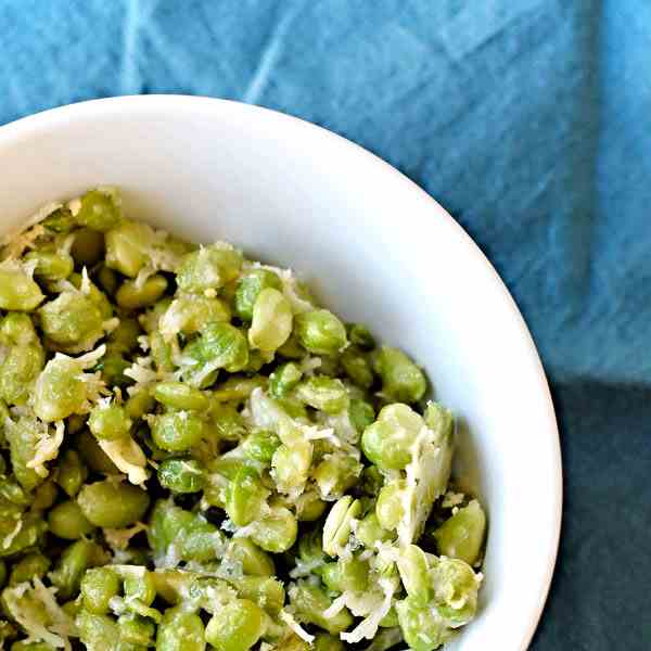 Crispy Parmesan Garlic Edamame