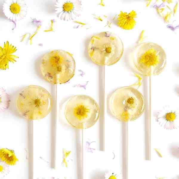 Honey - Lemon Floral Lollipops