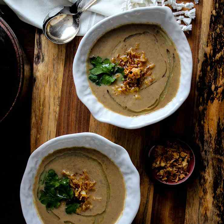 Roasted Miso Cauliflower - Mushroom Soup