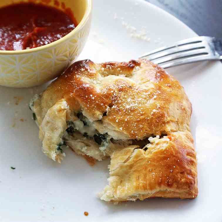 Sausage spinach ricotta pasties