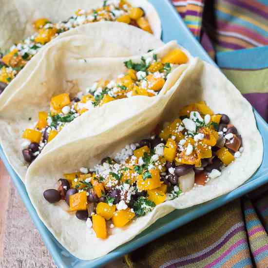 Butternut Squash and Black Bean Tacos